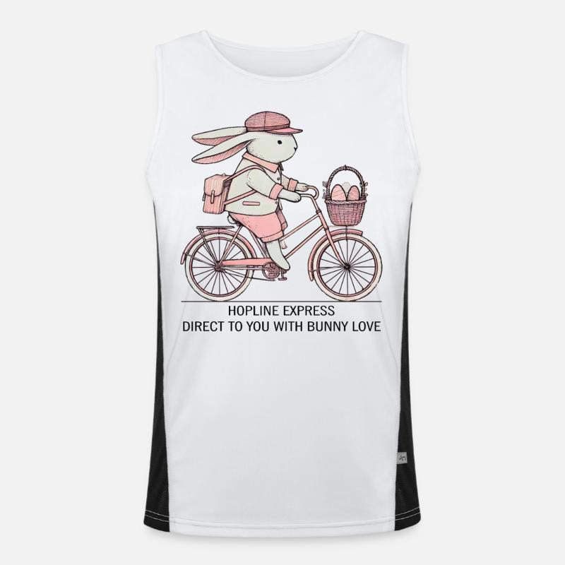 Easter Bunny Love Retro Aesthetics Hopline Express Men's Functional Contrast Tank Top 