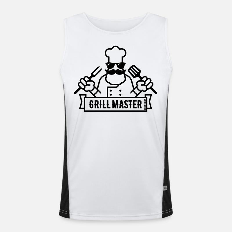 Grill Master (Griller / Barbecue / BBQ / 1C) Débardeur respirant contrasté Homme 