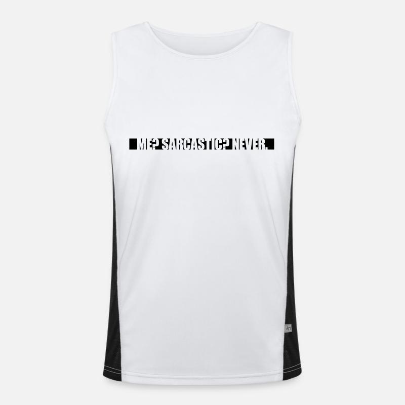 me sarcastic never Zitat Funktionelles Kontrast-Tank Top für Männer 