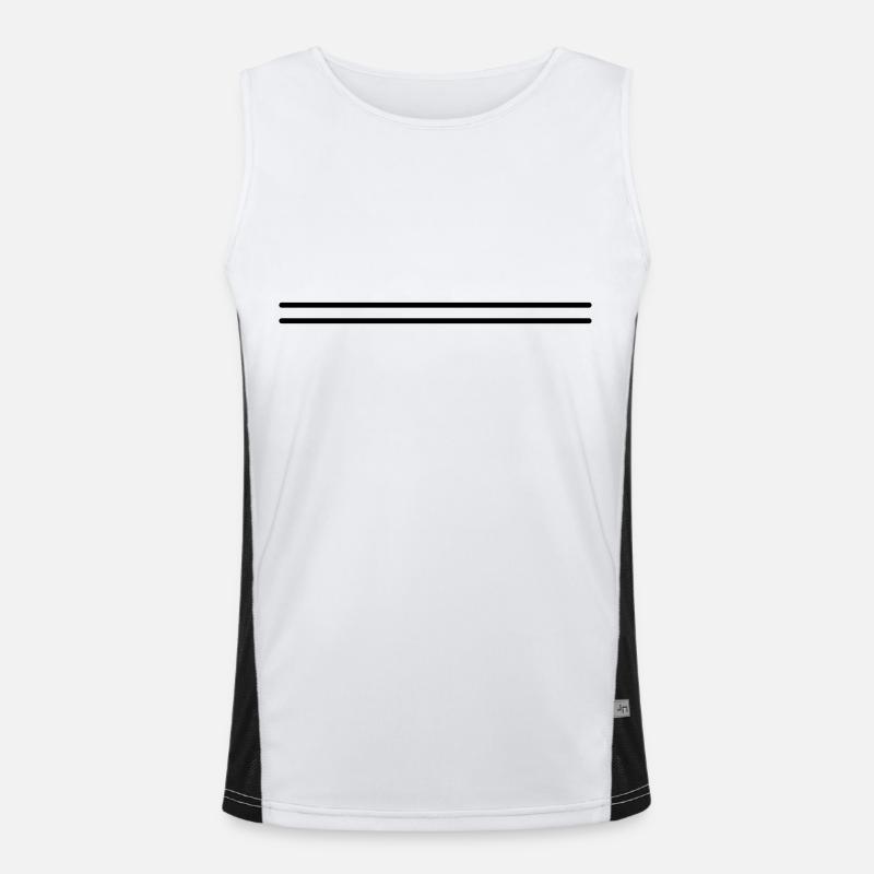 Double line - double lines - Men's Functional Contrast Tank Top - white/black