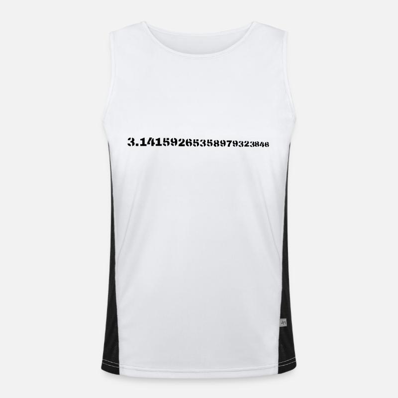 Pi - Men's Functional Contrast Tank Top  - white/black