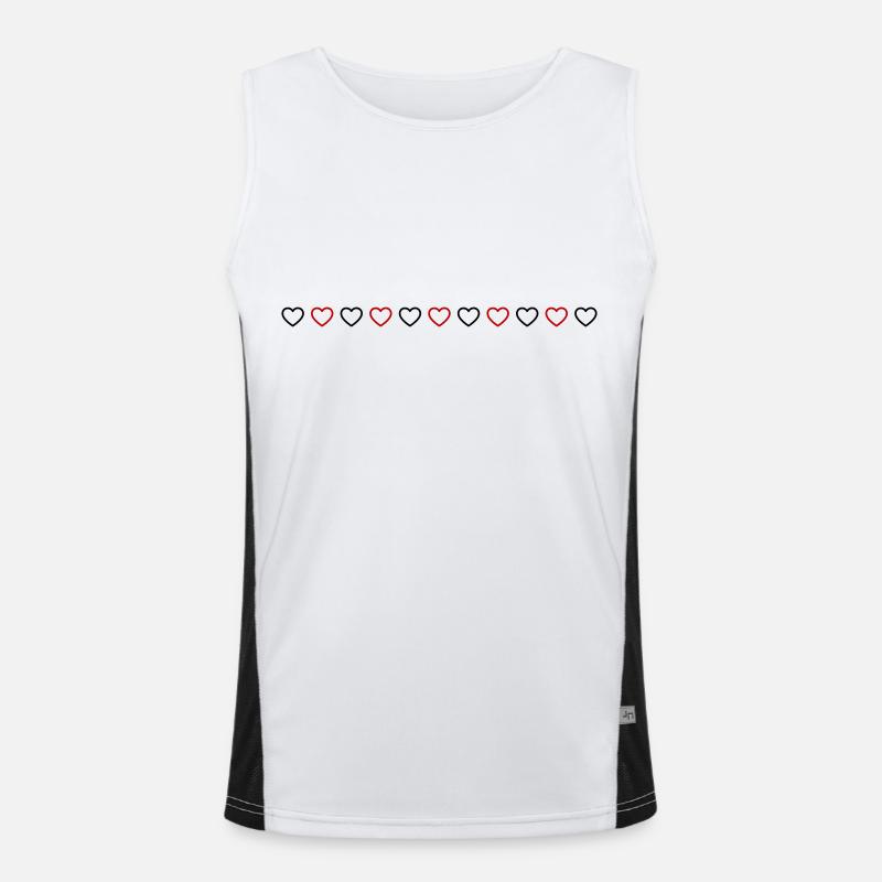 Heart Line Icon - Men's Functional Contrast Tank Top  - white/black