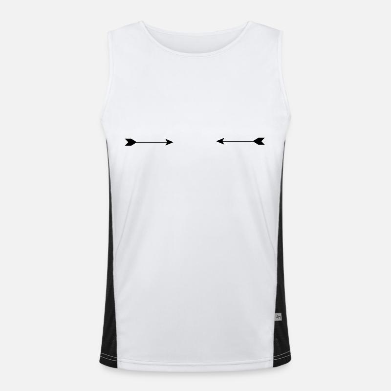 (zwei_pfeile_gegenuber) - Men's Functional Contrast Tank Top  - white/black