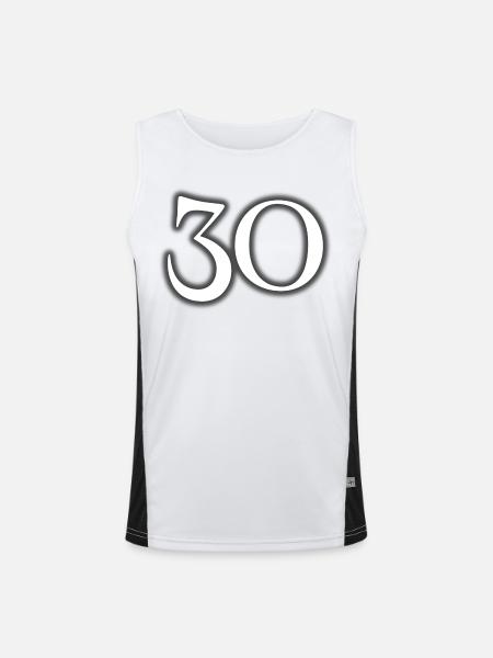 30 - Men's Functional Contrast Tank Top  - white/black