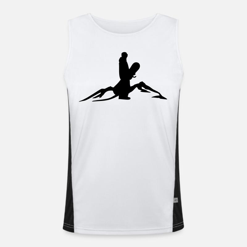 Snowboarder mit Berg Funktionelles Kontrast-Tank Top für Männer 