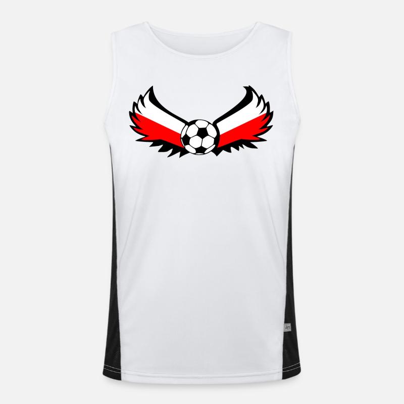 Soccer Poland - Men's Functional Contrast Tank Top  - white/black