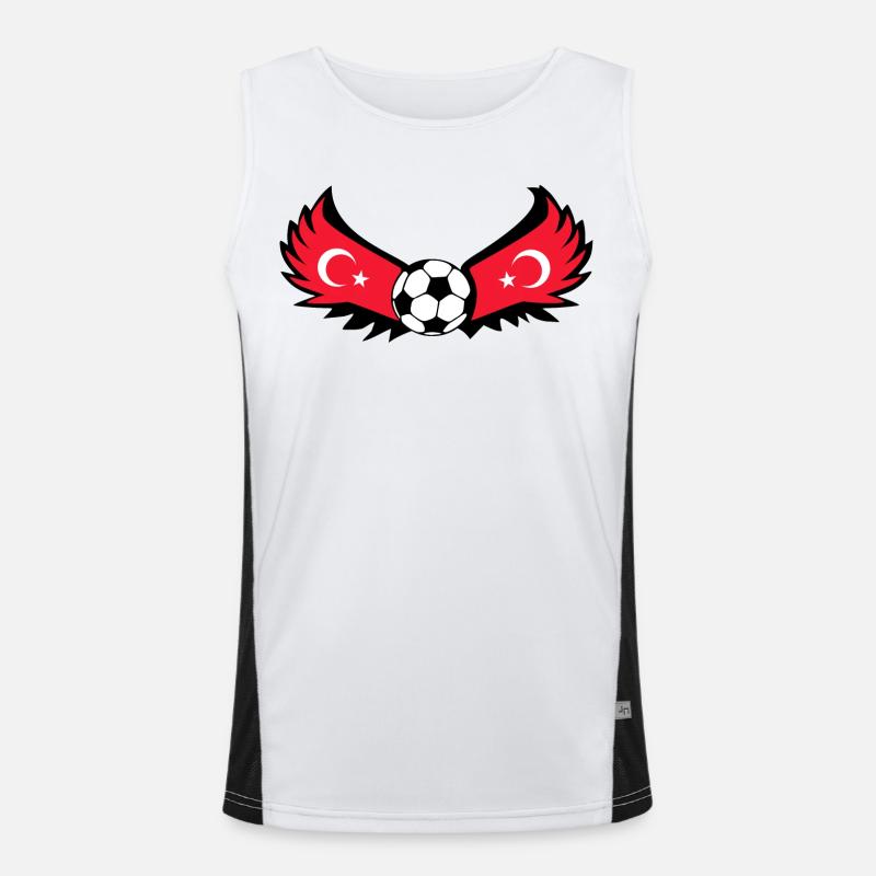Fussball Türkei Funktionelles Kontrast-Tank Top für Männer 