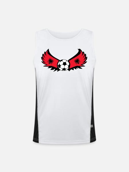 Soccer Albania - Men's Functional Contrast Tank Top  - white/black