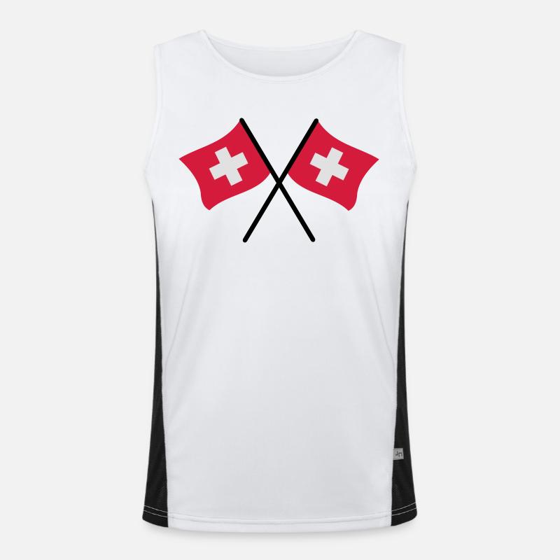 Drapeau suisse Débardeur respirant contrasté Homme 