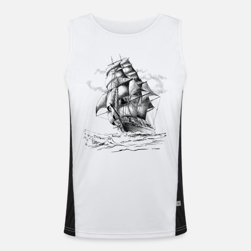 Segelschiff Funktionelles Kontrast-Tank Top für Männer 