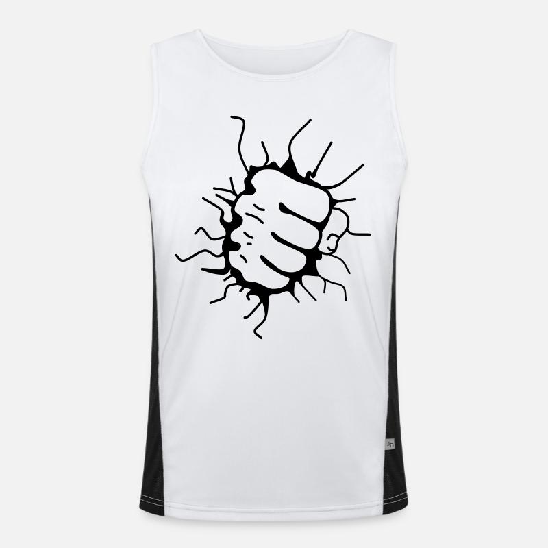 Faustschlag Faust Fäustling Punch Funktionelles Kontrast-Tank Top für Männer 