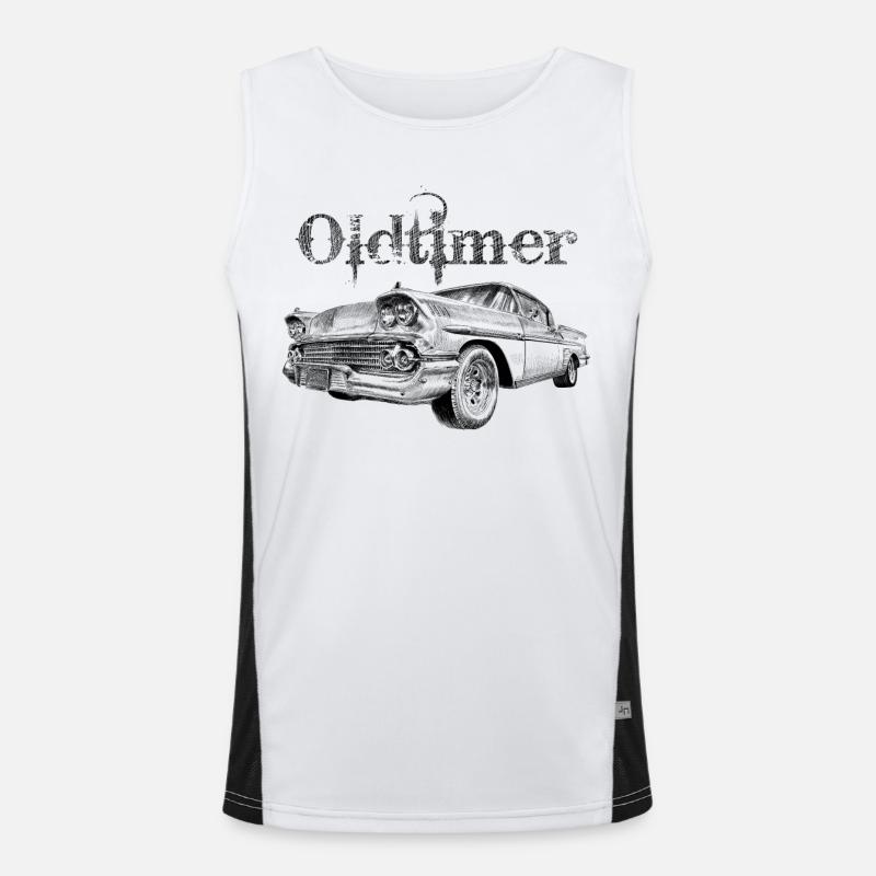 Oldtimer - Men's Functional Contrast Tank Top  - white/black