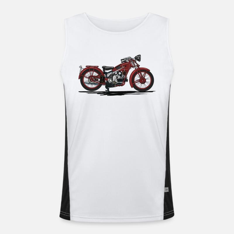 Retro Motorrad Funktionelles Kontrast-Tank Top für Männer 