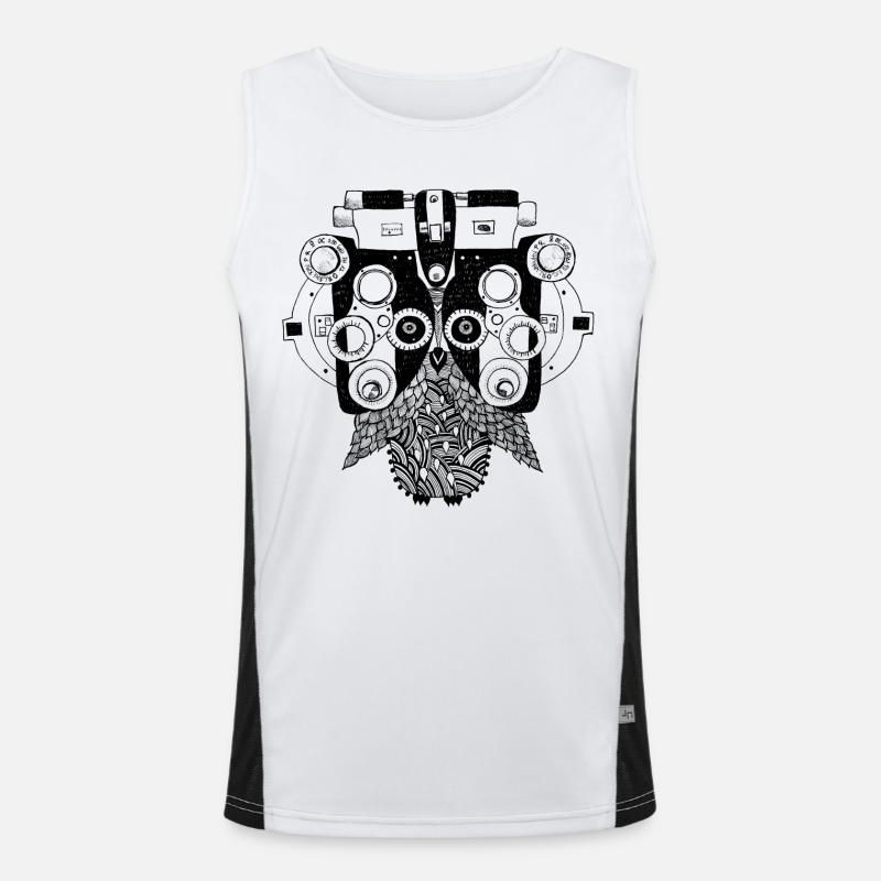 Phoropter Eule Augenoptik Optometrie Funktionelles Kontrast-Tank Top für Männer 