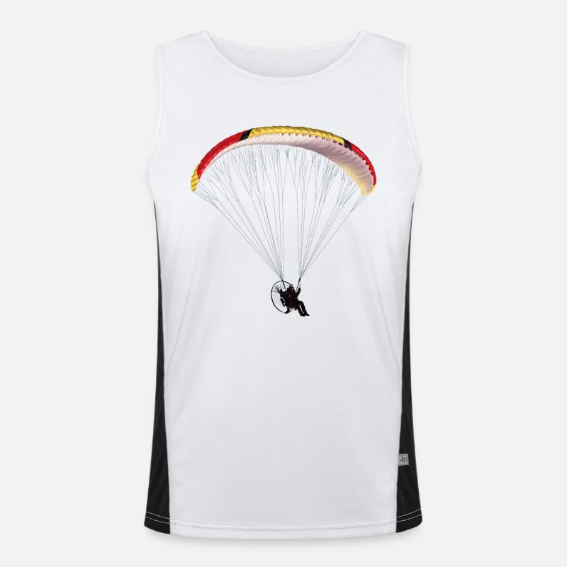 Paramotor - Men's Functional Contrast Tank Top  - white/black