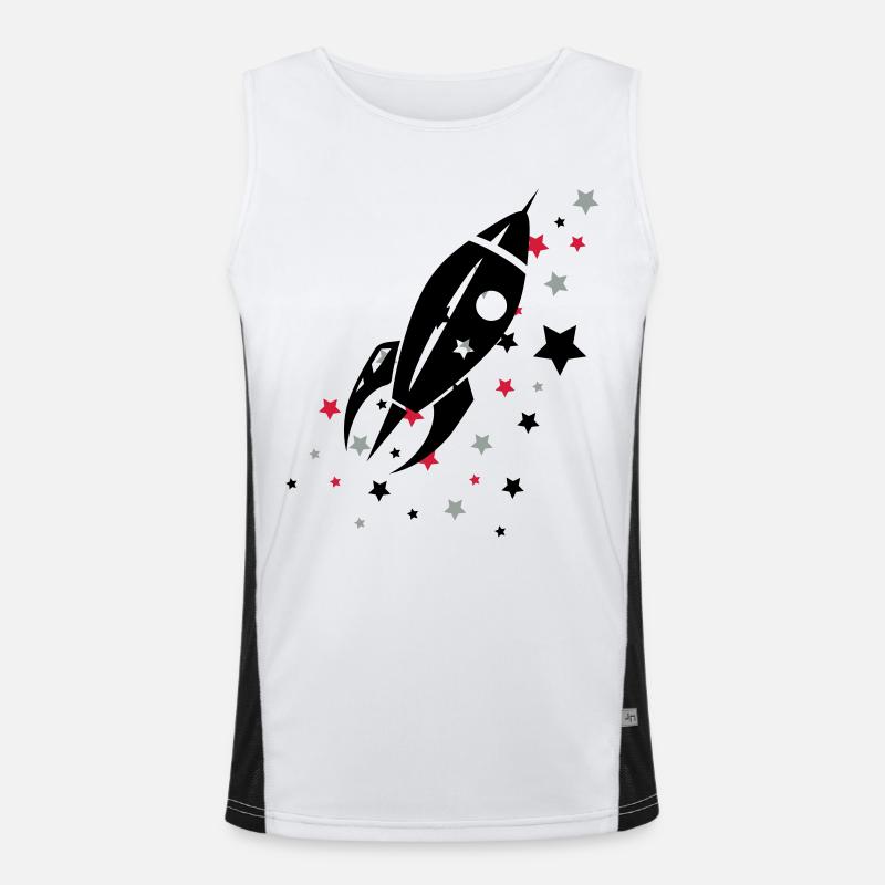 Eine Rakete beim Abflug Funktionelles Kontrast-Tank Top für Männer 