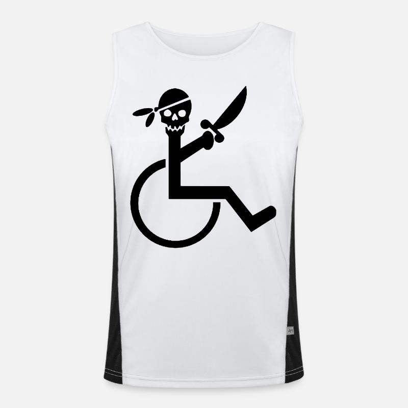 Rollstuhl-Pirat # Funktionelles Kontrast-Tank Top für Männer 