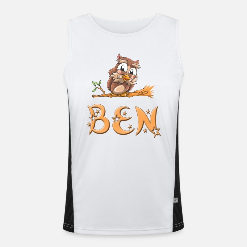 Ugle Ben - Funktionel kontrast tanktop til herrer  - hvid/sort