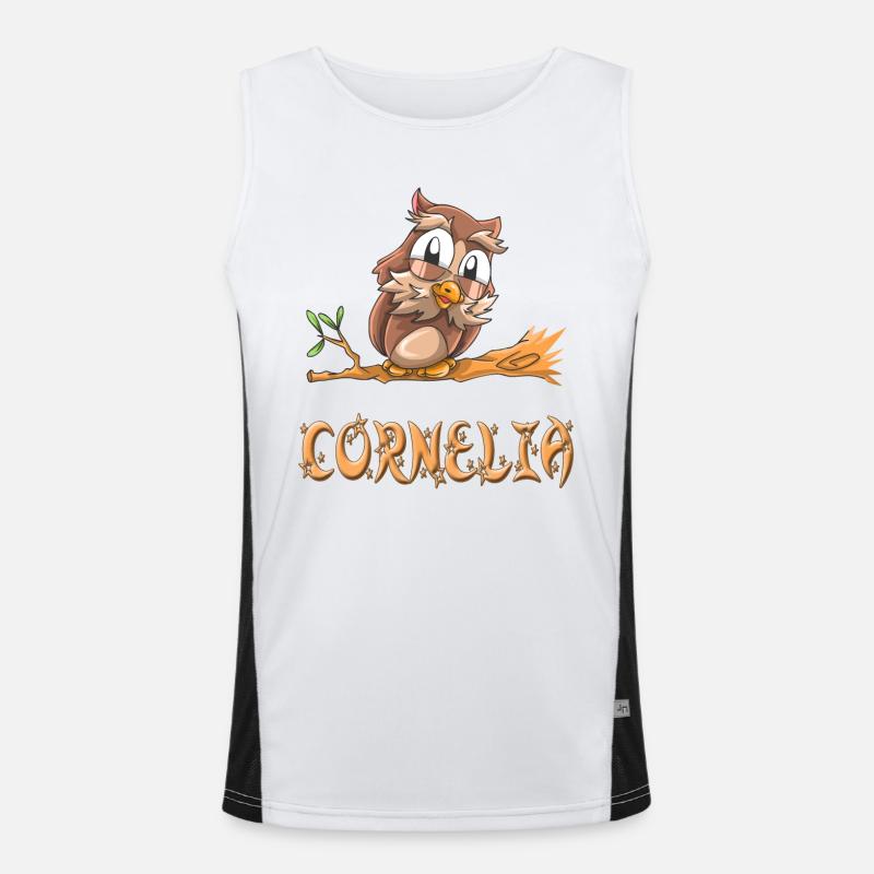 Eule Cornelia Funktionelles Kontrast-Tank Top für Männer 