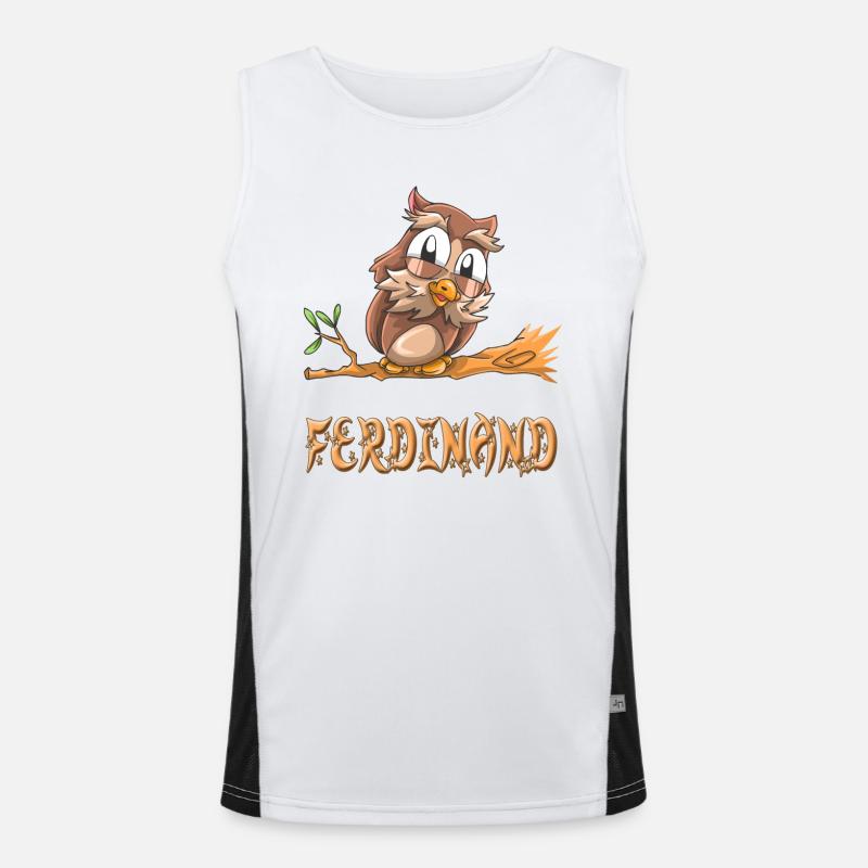 Eule Ferdinand Funktionelles Kontrast-Tank Top für Männer 