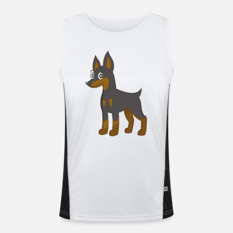 Deutscher Pinscher Funktionelles Kontrast-Tank Top für Männer 