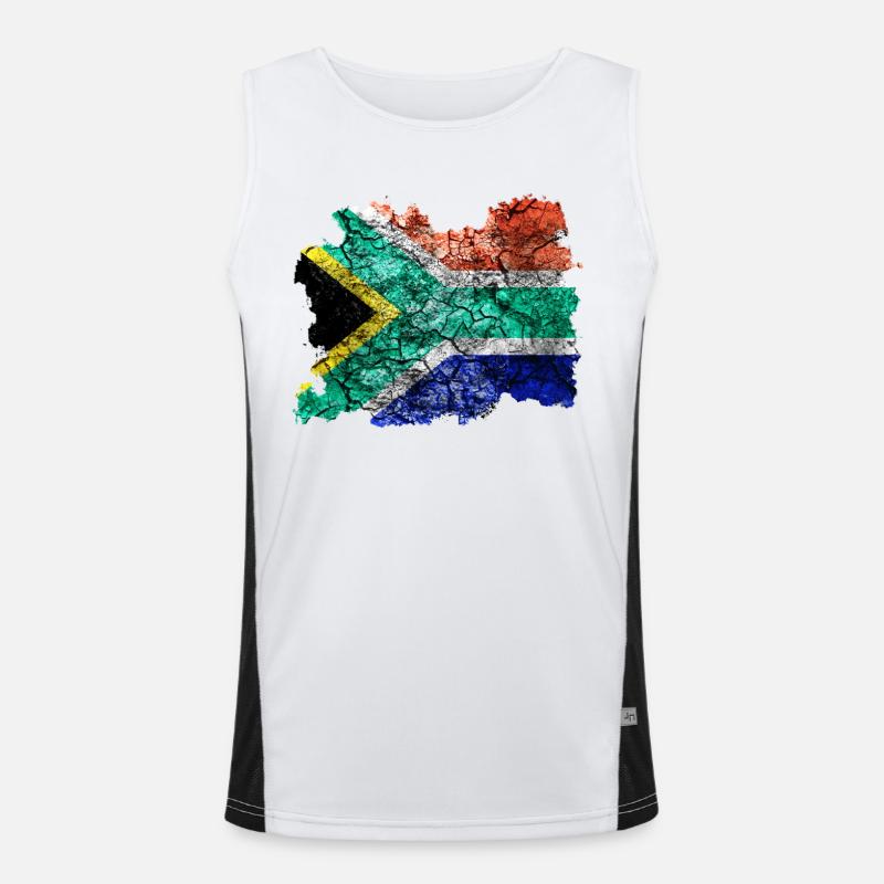 Afrique du Sud Drapeau Vintage Débardeur respirant contrasté Homme 