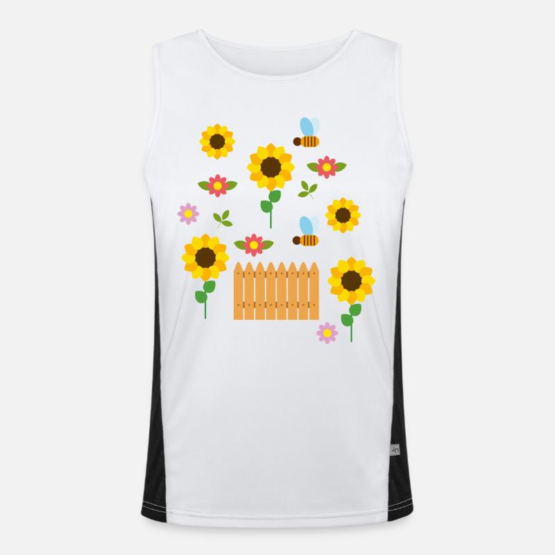 summer - Men's Functional Contrast Tank Top - white/black