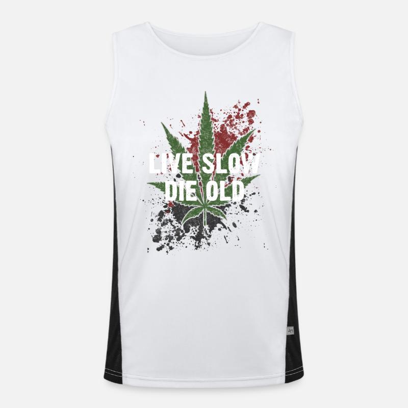 live slow - die old Funktionelles Kontrast-Tank Top für Männer 