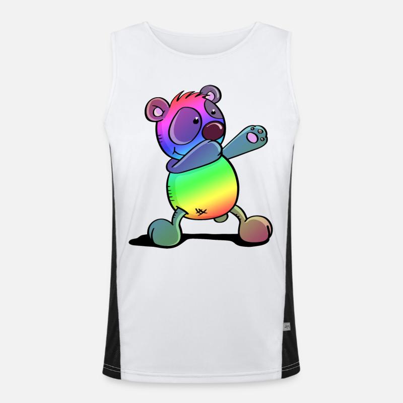 Bunter Pandabär - Dab Dance - Dabbing - Panda Funktionelles Kontrast-Tank Top für Männer 