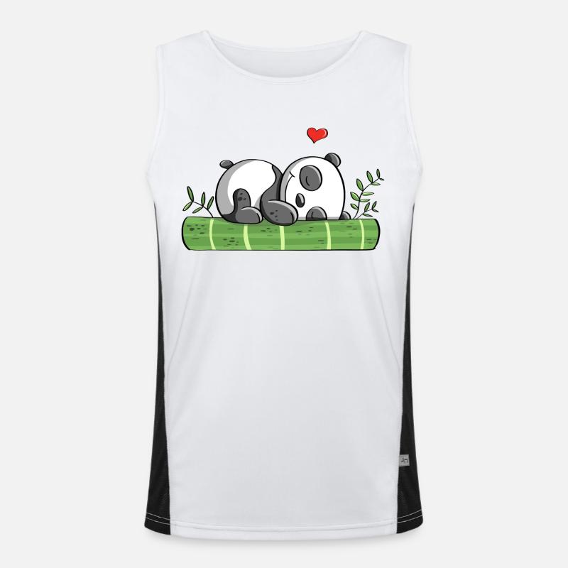 Pandabär träumt von Liebe - Panda - Pandas - Comic Funktionelles Kontrast-Tank Top für Männer 