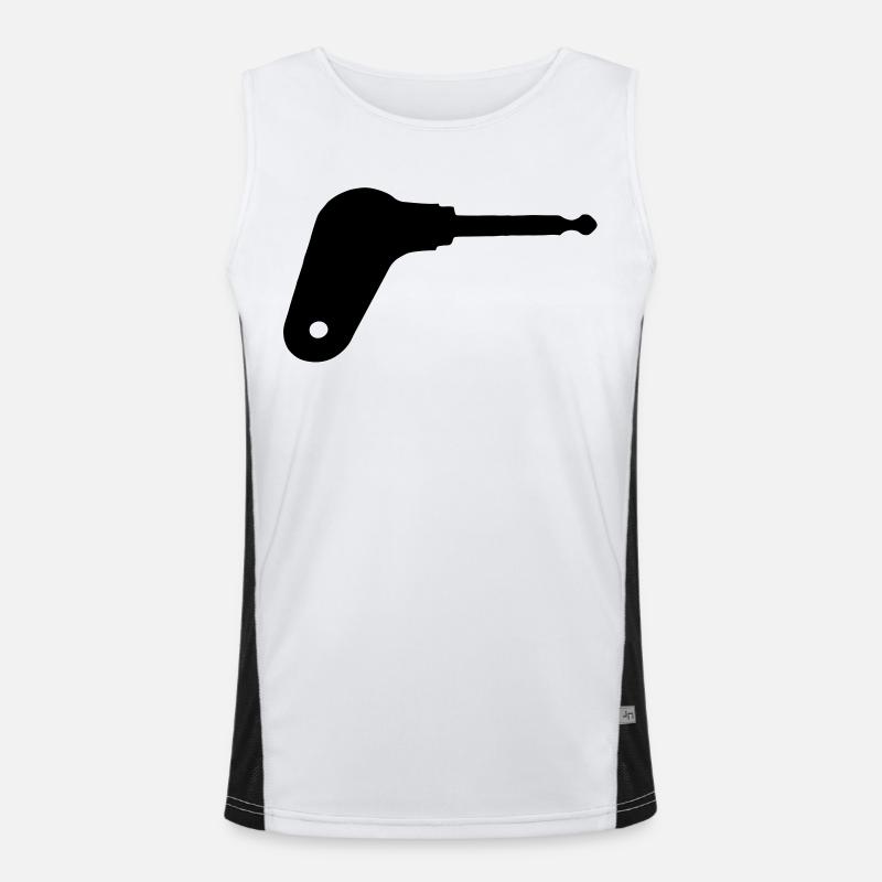 Oldtimer tractor ignition key - Men's Functional Contrast Tank Top  - white/black