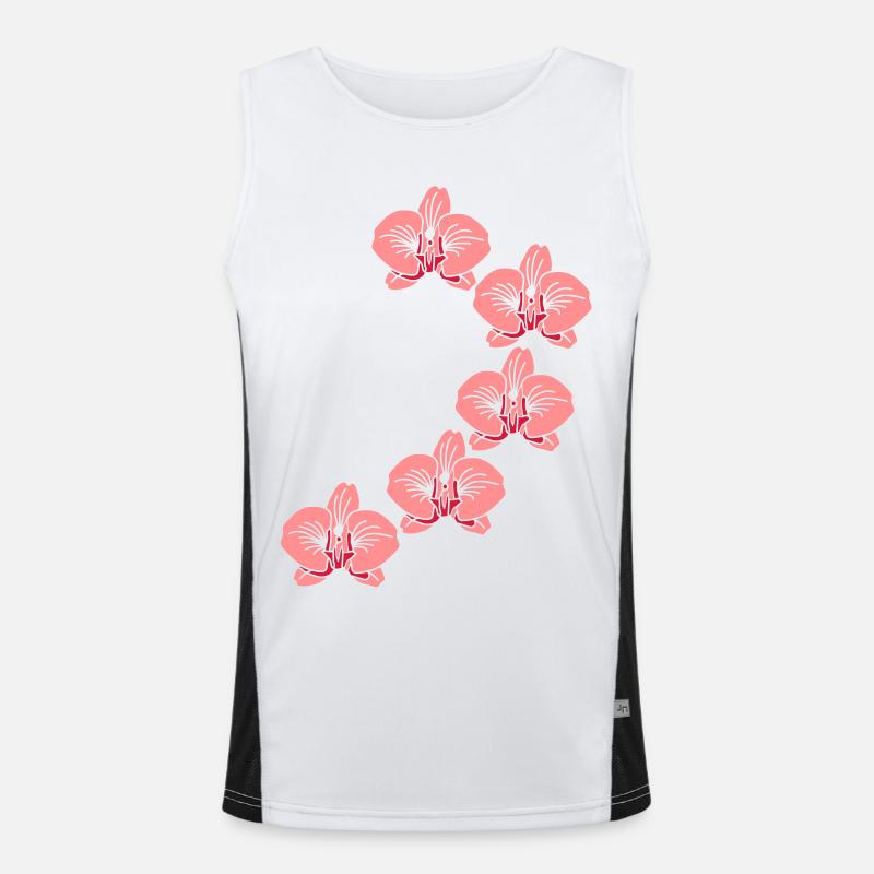 Orchideen Funktionelles Kontrast-Tank Top für Männer 