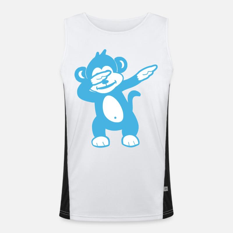 Blue Monkey Maskottchen – Verspieltes Design Funktionelles Kontrast-Tank Top für Männer 