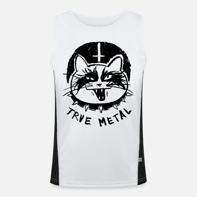 Trve Metal Cat Men's Functional Contrast Tank Top 