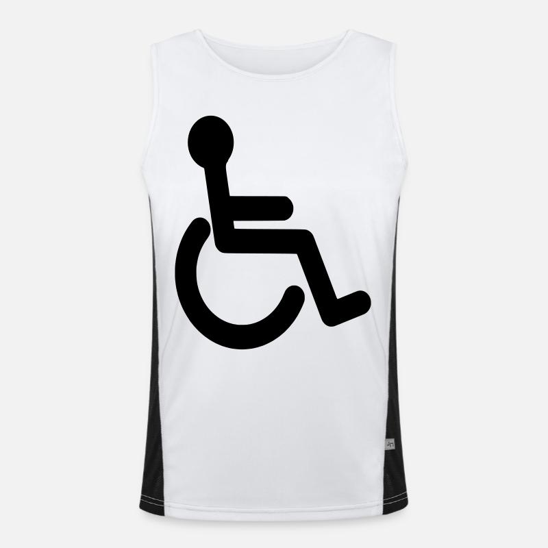 Symbole de base du fauteuil roulant # Débardeur respirant contrasté Homme 
