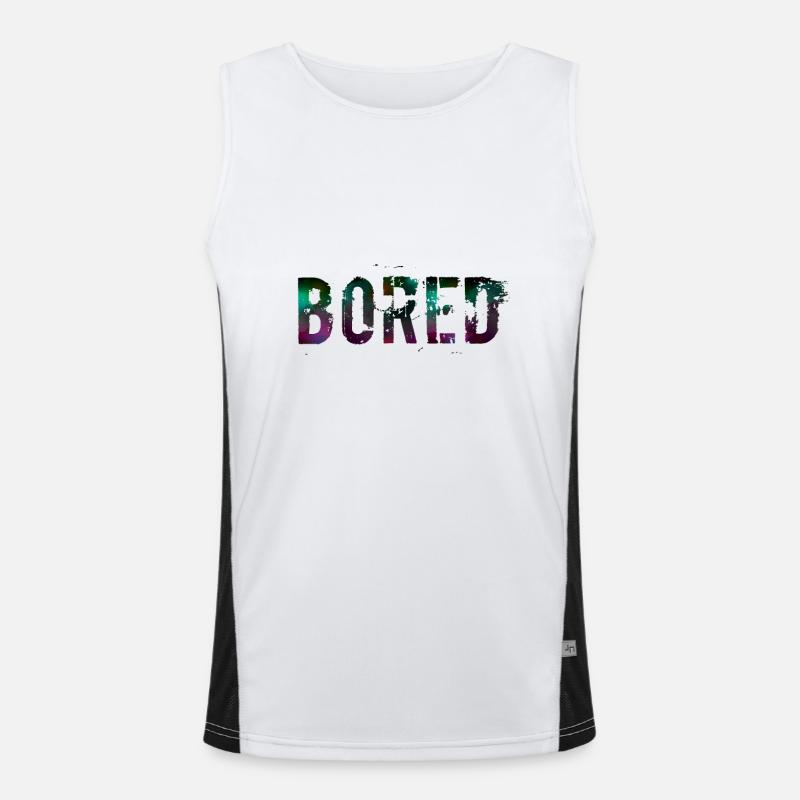Bored Farbexplosion Graffiti Text Funktionelles Kontrast-Tank Top für Männer 