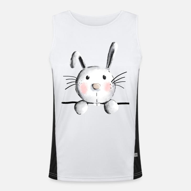 Cute bunny - bunny - rabbit - rabbit - Men's Functional Contrast Tank Top  - white/black