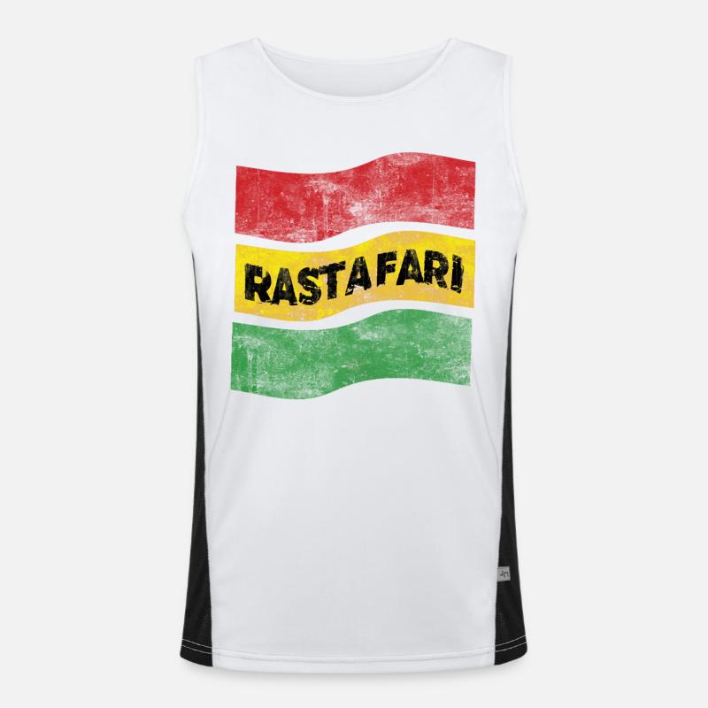 Rastafari Flag Men's Functional Contrast Tank Top 