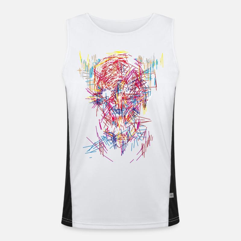 Halloween devil / Abstract - Men's Functional Contrast Tank Top  - white/black