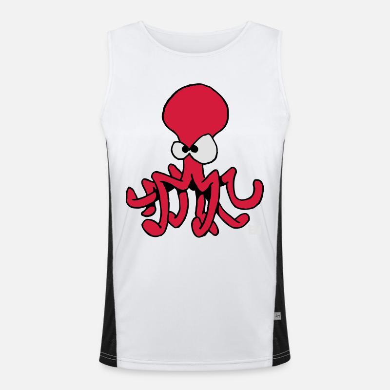 Krake - Tintenfisch Funktionelles Kontrast-Tank Top für Männer 