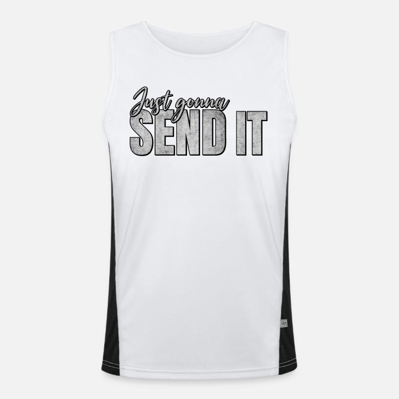 Just going to Send It - Men's Functional Contrast Tank Top  - white/black