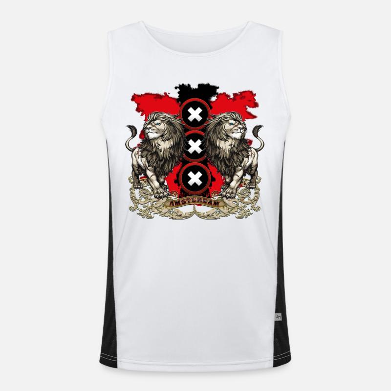 Amsterdam-Wappen 2018 weiß Funktionelles Kontrast-Tank Top für Männer 