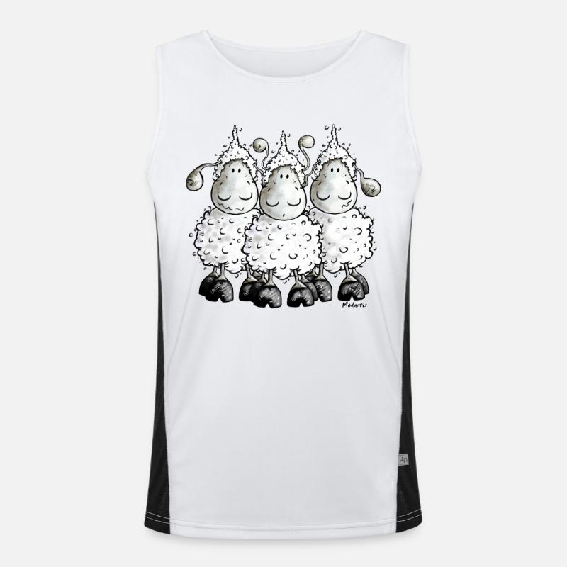 "Mc Wool" - sheep t-shirt design Men's Functional Contrast Tank Top 