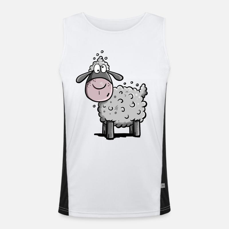 Little Wool Sheep I Sheep Comic I Gift Men's Functional Contrast Tank Top 