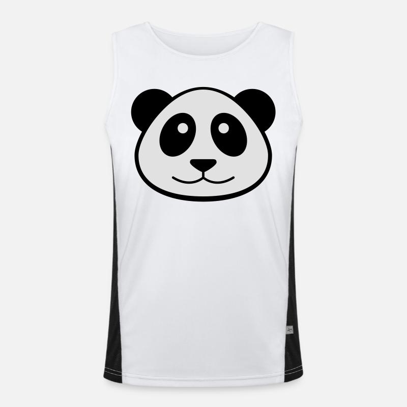 Panda Face Funktionelles Kontrast-Tank Top für Männer 