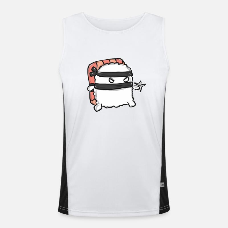 Sushi Ninja Japan Geschenk Funktionelles Kontrast-Tank Top für Männer 
