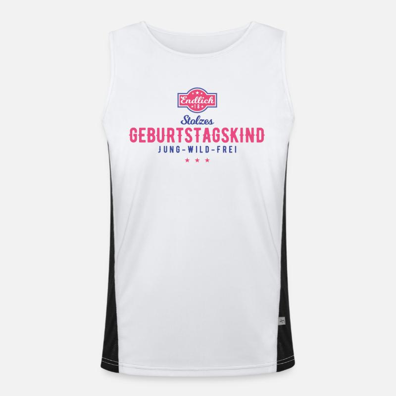 Endlich 18 Geburtstagskind Stolzes Design Funktionelles Kontrast-Tank Top für Männer 