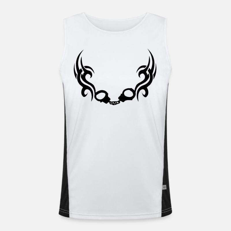 Hand-schellentrible - Men's Functional Contrast Tank Top - white/black
