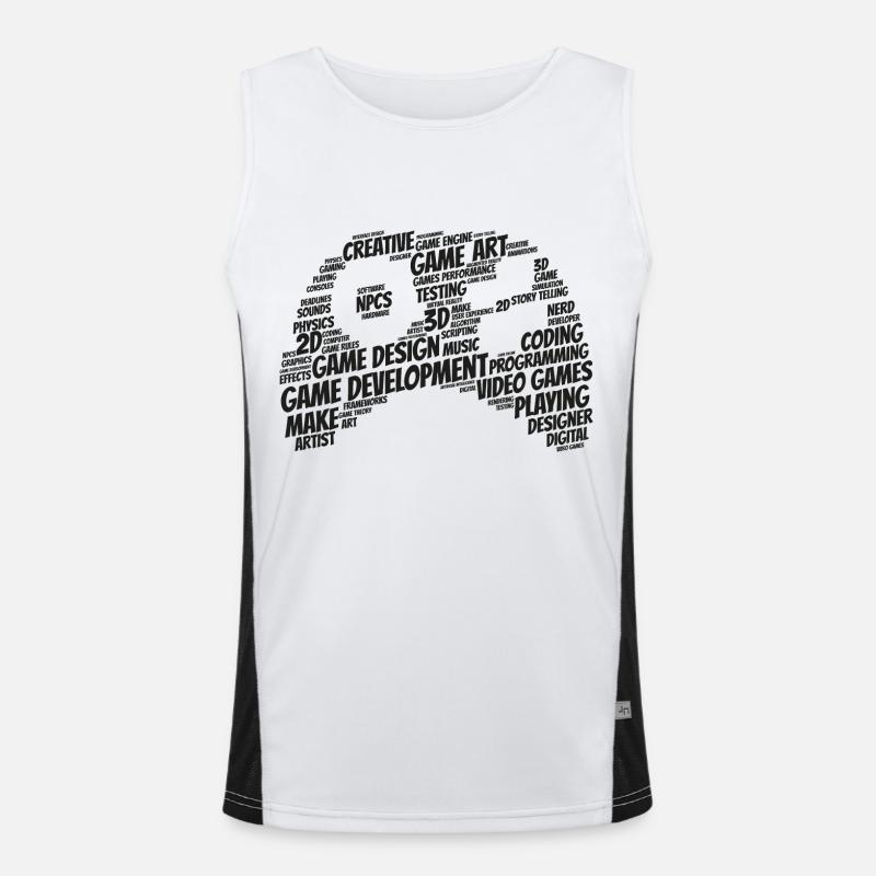 Games developer - Men's Functional Contrast Tank Top  - white/black