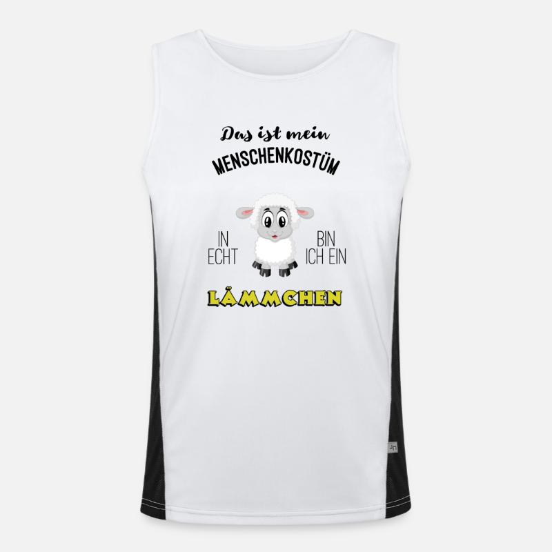 Menschenkostuem Laemmchen Karneval MBA Funktionelles Kontrast-Tank Top für Männer 